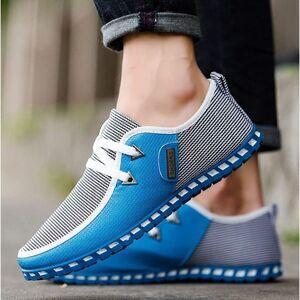 Men's fashion sneakers Men's Casual Shoes Loafers Slip-On Blue